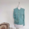 Gilet vintage bouclé turquoise clair T S Nicole A..