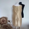 Robe droite en soie brillante beige soleil TU Jolie Femme - dos