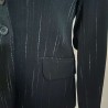 Veste de tailleur noire à tirets blancs T 40 Etam - détail