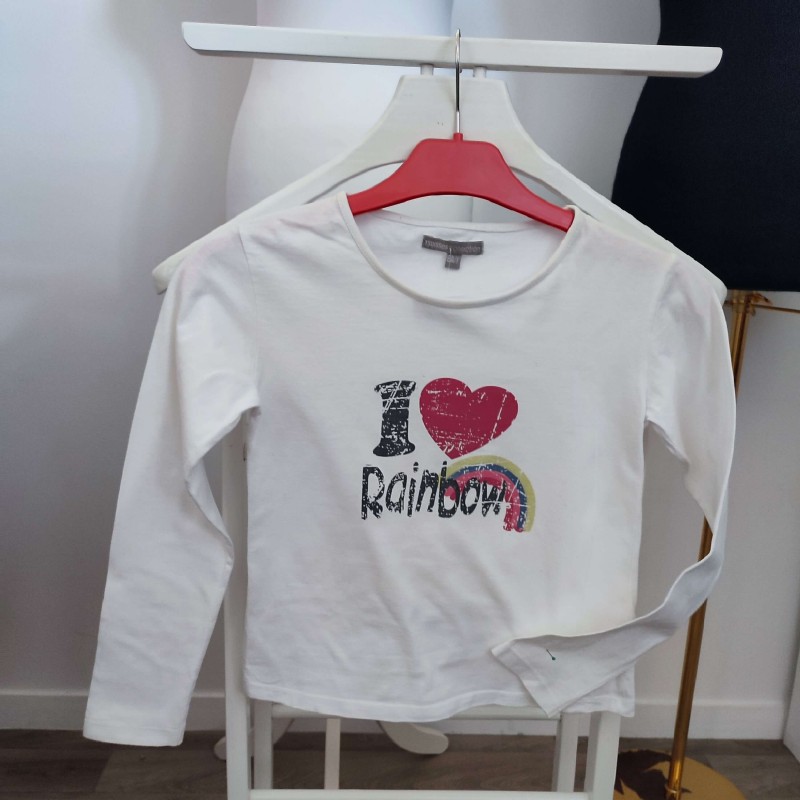 T-shirt blanc Rainbow 8 ans 3 Suisses collection