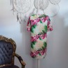 Robe fluide fleurie rose et verte T S Oh my love - Dos