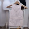 Robe gaufrée rayée rose et blanc 3 ans Cyrillus - Dos