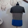 T-shirt tricolore bleu et gris T S Hollister - Dos
