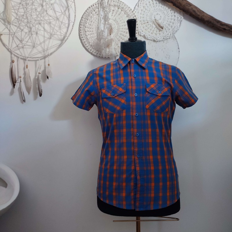Chemisette écossaise bleu roi et orange T XS FSBN Chemisette écossaise bleu roi et orange T XS FSBN