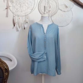 Blouse fleurie bleue et blanche T 40 Tom Tailor