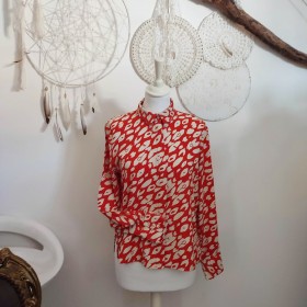 Chemise rouge orangé à taches T 38 Ichi