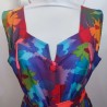 Robe gaufréé à ramages multicolores vifs T 42-44 Kalinka - Bustier