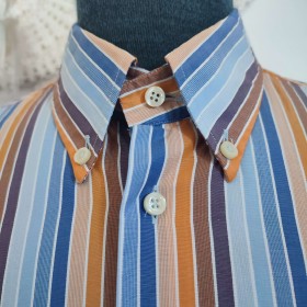 Chemisette à rayures bleu et orange T 42 Ugo Ferrini - Col