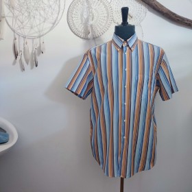 Chemisette à rayures bleu et orange T 42 Ugo Ferrini