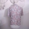 Pull rose poudré aux fleurs pastels T 48 Omont - Dos