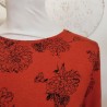 Pull fin orange à fleurs noires T S Esmara - Détails