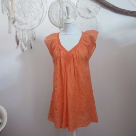 Tunique voile orange brodé T S Samson