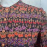 Blouse foncée à fleurs multicolores T 18 - 38 Vintage - Motif floral