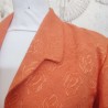 Spencer orange à fleurs en relief T 44 Philippe Carat - Détail