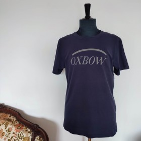 T-shirt bleu marine logo gris T M Oxbow