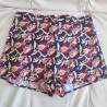 Jupe-short fleurie bleu à fleurs bordeaux T M Louise Misha