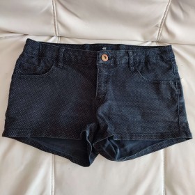 Short en jeans noir à minis pois  T 36 H&M