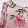 Blouse rose à fleurs dos en V T XS Jennyfer - Motif