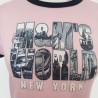 T-shirt rose et noir New York T S M&M's World - Motif