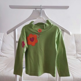 T-shirt vert pomme à la fleur 4 ans Funky School