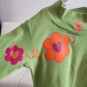 T-shirt vert pomme à la fleur 4 ans Funky School - Détail