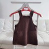 Robe marron en toile de laine 4 ans Bonpoint