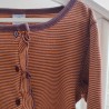 Haut boutonné marron rayé orange 6 ans Petit Bateau - Détail