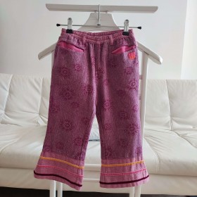 Pantalon rose violine aux fleurs et rubans 6 ans Catimini