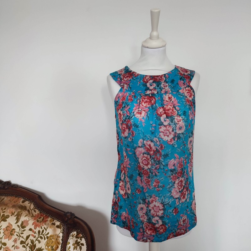 Top turquoise fleuri T 38 Camaïeu Top turquoise fleuri T 38 Camaïeu