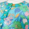 Blouse bleue à fleurs 70°s T 40 le bon linge Blanche Porte - Détail