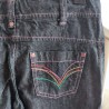 Jeans foncé aux surpiqûres colorées 10 ans Tape à l' Oeil - Détail Arrière