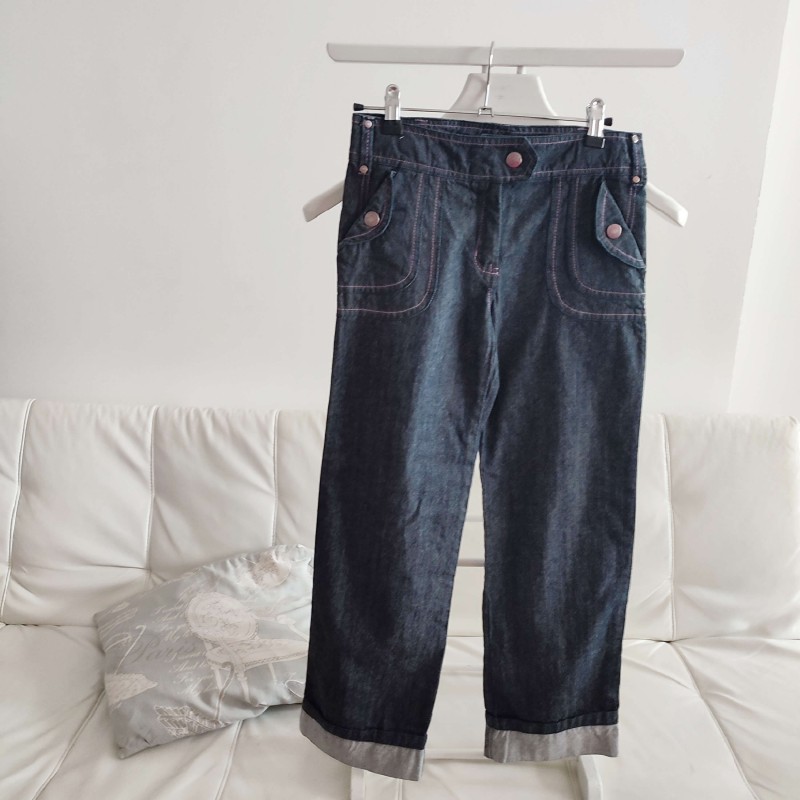 Jeans foncé aux surpiqûres colorées 10 ans Tape à l' Oeil