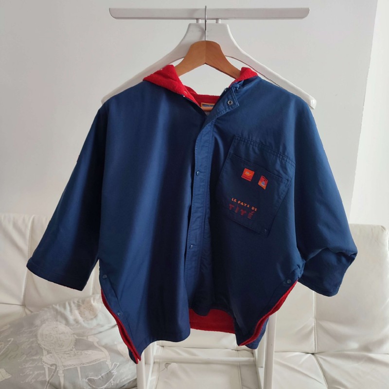 Poncho d' hiver bleu marine 6 ans Marèse