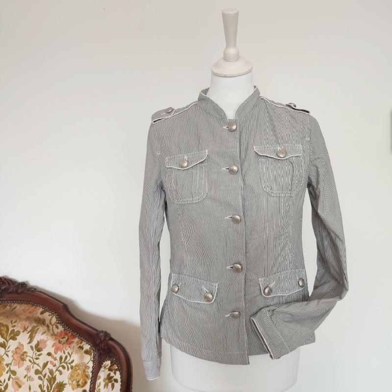 Veste officier blanche rayée gris T 38 Aigle