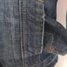 Veste en jeans foncé aux coutures vert anis T 42 Clockhouse - Poche gauche