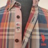 Chemise écossaise orangée T S US Polo ASSN - Etiquette marque