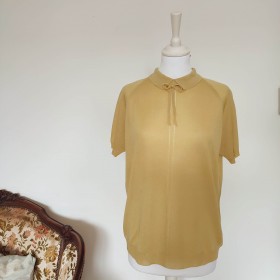 Pull Vintage jaune au col noué T 44 Pierany