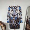 Pull aux fleurs et arabesques bleues T 42-44 Madeleine - Dos