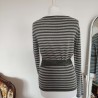 Pull croisé rayé gris T S M & S - Dos