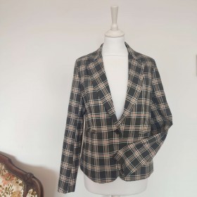 Blazer écossais gris et caramel T S Daphnea