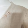 Veste de Tailleur naturelle et blanche T 40 1.2.3 - Boutonnière et liseré