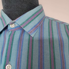 Chemise fine à rayures verticales Vintage T L Helle - Motif