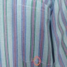 Chemise fine à rayures verticales Vintage T L Helle - Mini-tache sur poche
