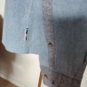 Chemise poudrée bleue et grise T L D Code - Poignet et étiquette marque