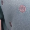 Sweater turquoise aux pastilles argentées T S Humanitee - Détail des broderies