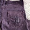 Pantalon velours prune T32 Bizzbee - Broderie poche arrière