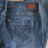 Jeans foncé Smart Straight W26 Esprit - Poche arrière et étiquette cuir de la marque