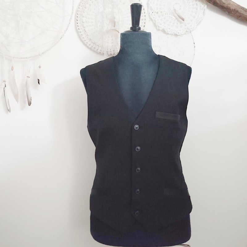 Gilet de costume noir T XL Smog Gilet de costume noir T XL Smog