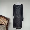 Robe en sequins et voile grise T 36 Monsoon - Dos