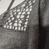 Robe pull grise à crochet T L 2 Elles Collection - Détails